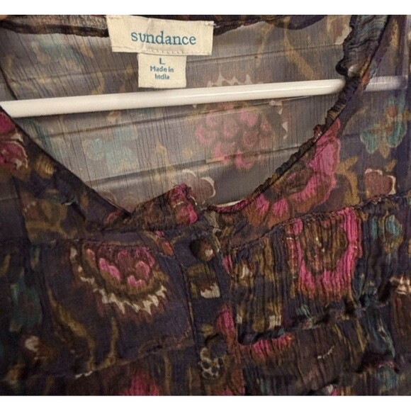 Sundance Catalog Litzy Bloom Long Sleeve Dress  L - Picture 10 of 10